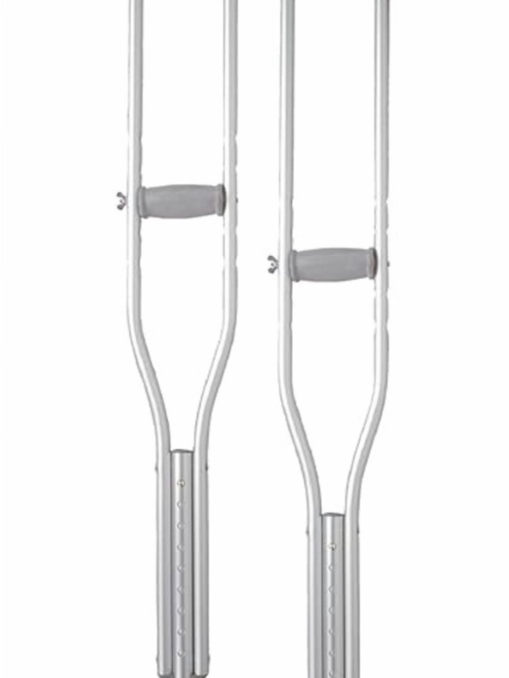 Adjustable Aluminum Crutches - Silver